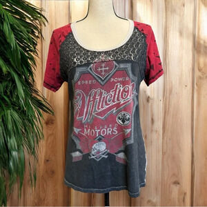AFFLICTION Y2K Tee - Speed Power Hi Speed Motors - Size Large